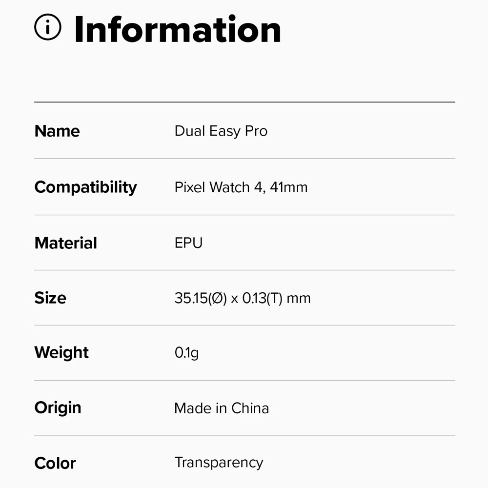 Picture of Google Pixel Watch 41mm Screen Protector | Ringke Screen Protector Dual Easy Film Pro High Quality EPU Self Healing Anti Finger Print Soft Screen Protector for Google Pixel Watch 4 41mm (Clear) 2pcs