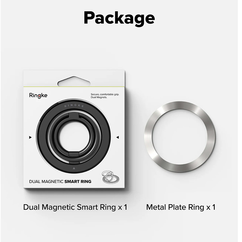 Picture of Ringke Dual Magnetic Smart Ring Phone Grip and Kickstand Stand Zinc Alloy (Black)