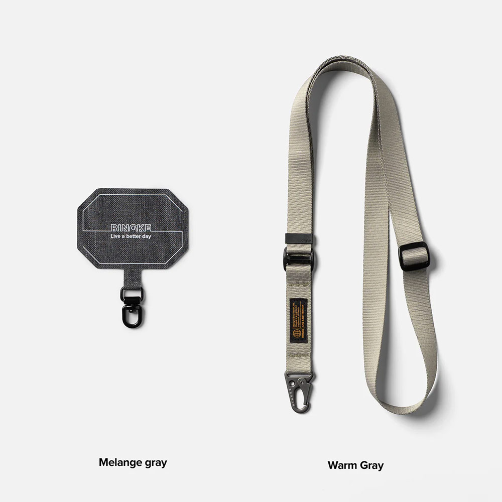 Picture of Ringke Lanyard Strap Tough All Purpose Heavy Duty Tactical Carabiner Clasp for Smartphone (Warm Gray)