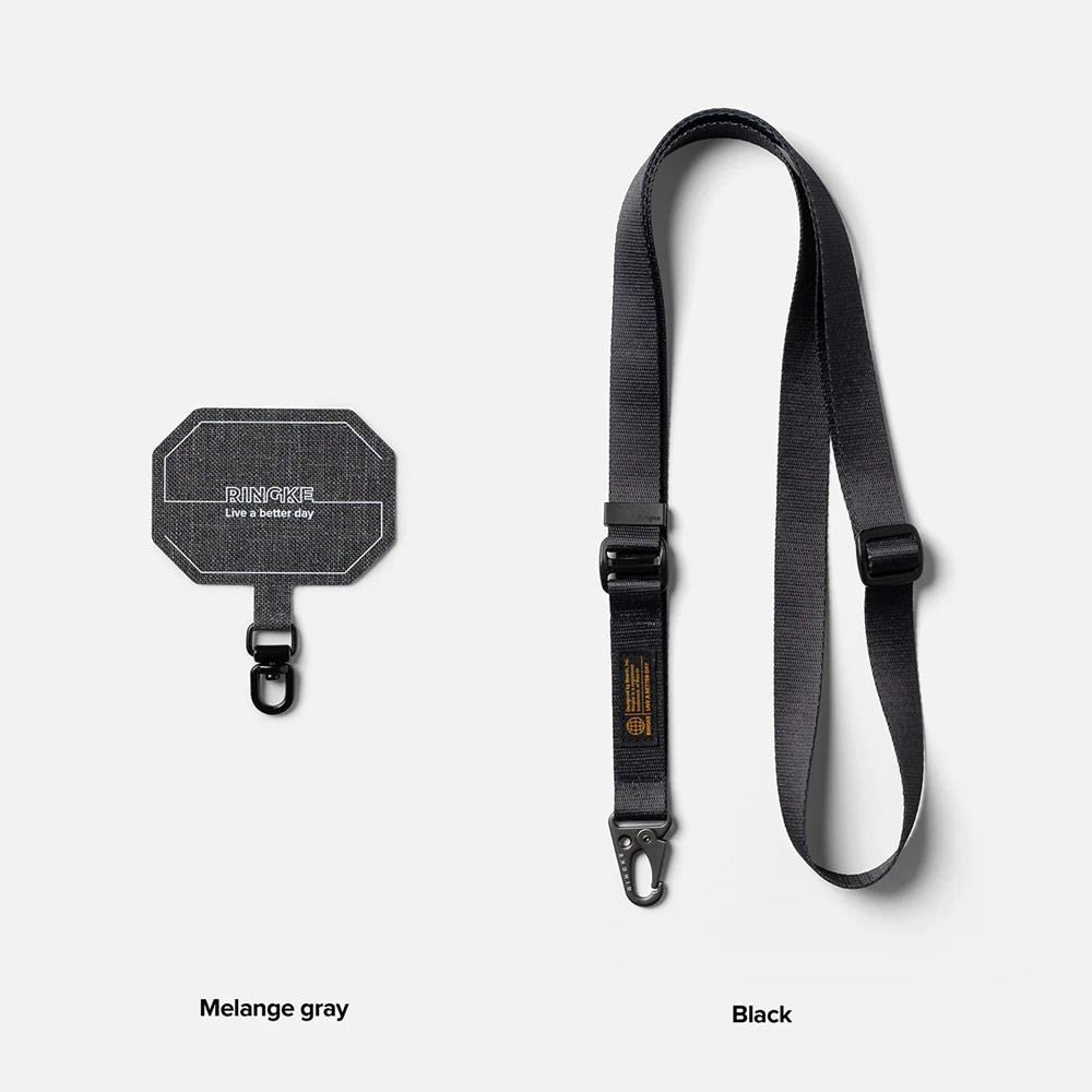 Picture of Ringke Lanyard Strap Tough All Purpose Heavy Duty Tactical Carabiner Clasp for Smartphone (Black)
