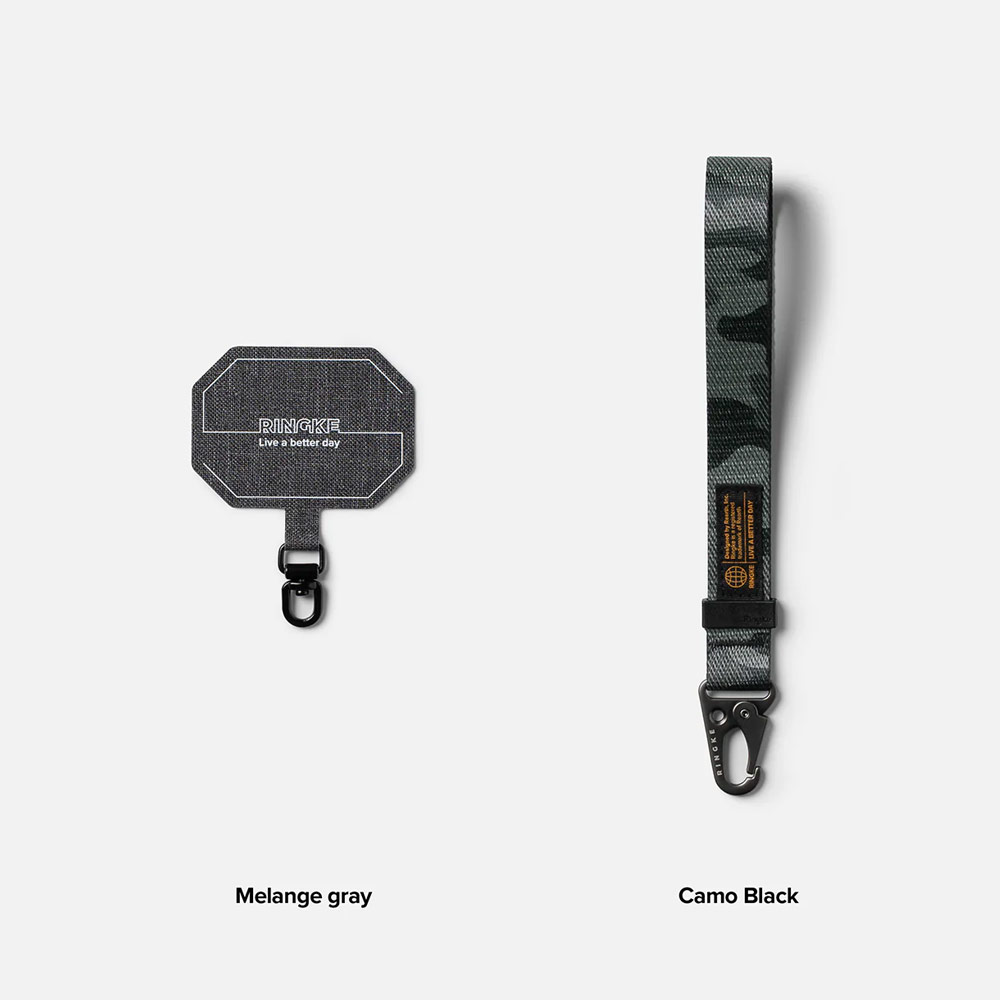 Picture of Ringke Hand Strap Tough All Purpose Heavy Duty Tactical Carabiner Clasp for Smartphone (Camo Black)