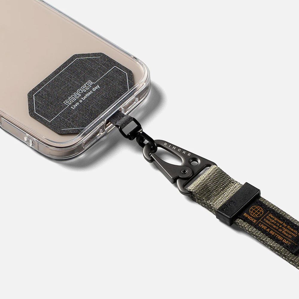 Picture of Ringke Hand Strap Tough All Purpose Heavy Duty Tactical Carabiner Clasp for Smartphone (Camo Sand)