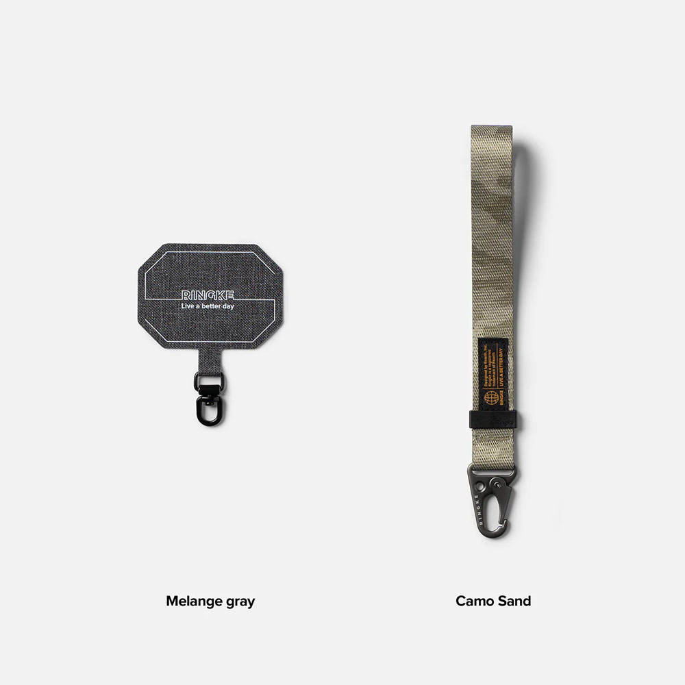 Picture of Ringke Hand Strap Tough All Purpose Heavy Duty Tactical Carabiner Clasp for Smartphone (Camo Sand)