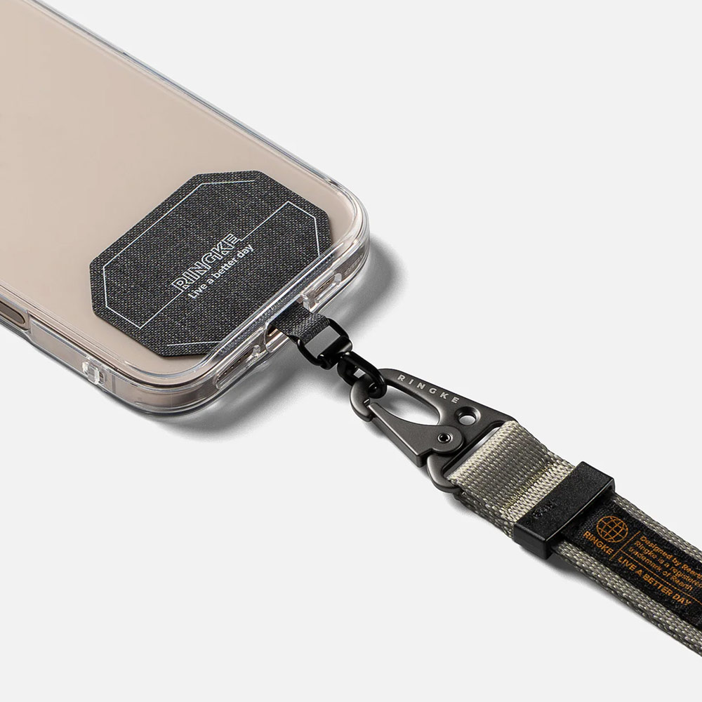 Picture of Ringke Hand Strap Tough All Purpose Heavy Duty Tactical Carabiner Clasp for Smartphone (Warm Gray)