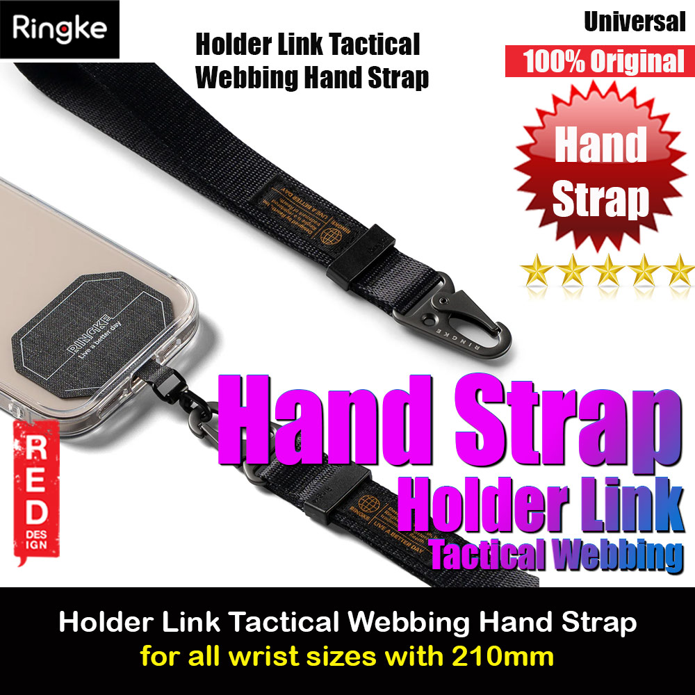 Picture of Ringke Hand Strap Tough All Purpose Heavy Duty Tactical Carabiner Clasp for Smartphone (Black) Red Design- Red Design Cases, Red Design Covers, iPad Cases and a wide selection of Red Design Accessories in Malaysia, Sabah, Sarawak and Singapore 
