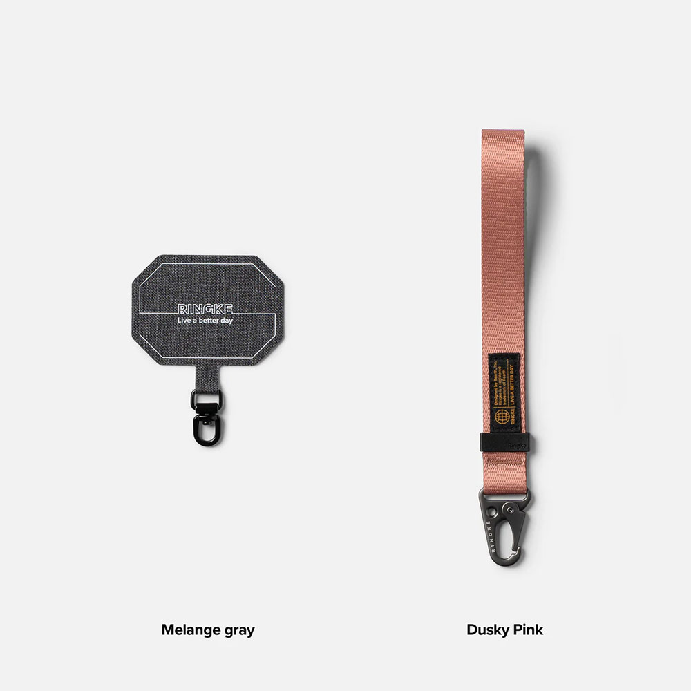 Picture of Ringke Hand Strap Tough All Purpose Heavy Duty Tactical Carabiner Clasp for Smartphone (Dusky Pink)