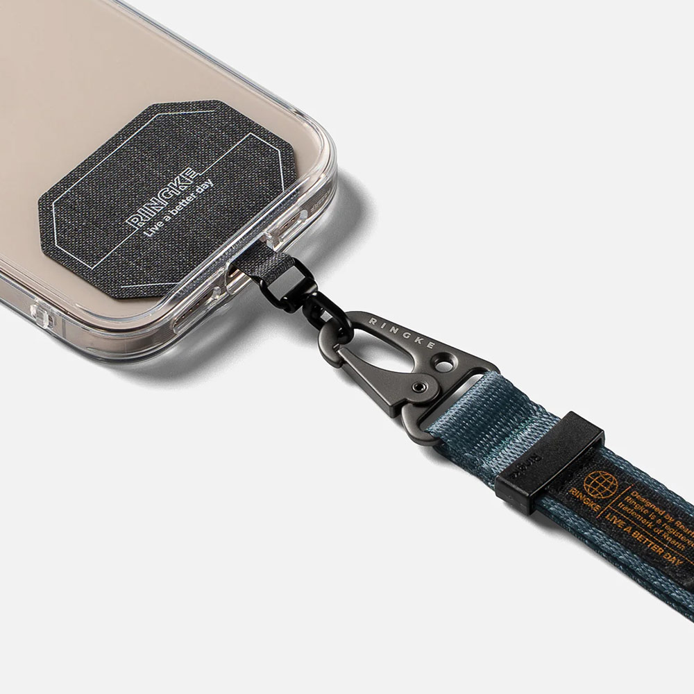 Picture of Ringke Hand Strap Tough All Purpose Heavy Duty Tactical Carabiner Clasp for Smartphone (Shadow Blue)