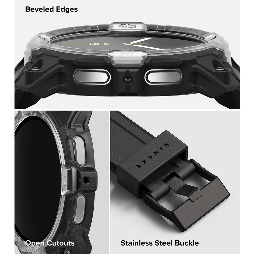 Picture of Samsung Galaxy Watch 8 44mm Case | Ringke Case and Band Strap Rugged Gear for Samsung Galaxy Watch 8 44mm (Black)