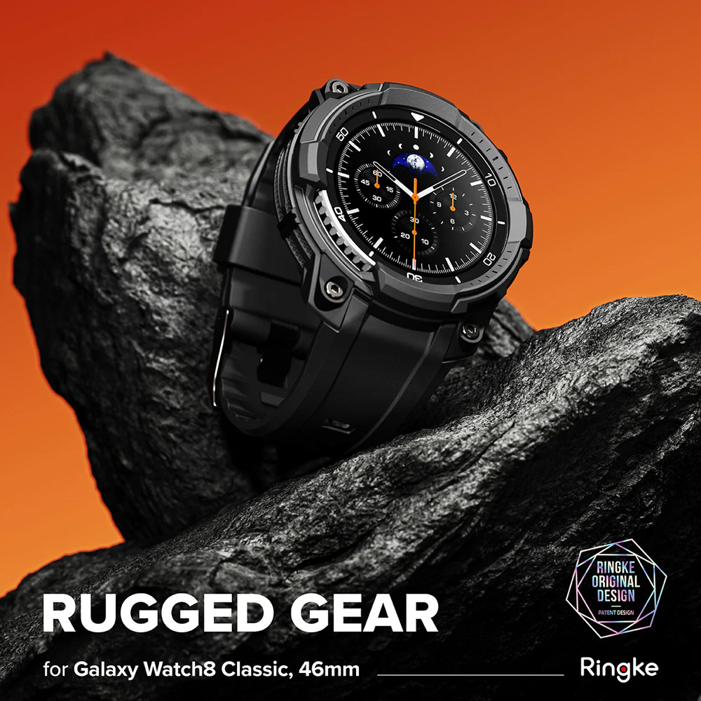 Picture of Samsung Galaxy Watch 8 Classic 46mm Case | Ringke Case and Band Strap Rugged Gear for Samsung Galaxy Watch 8 Classic 46mm (All Black)