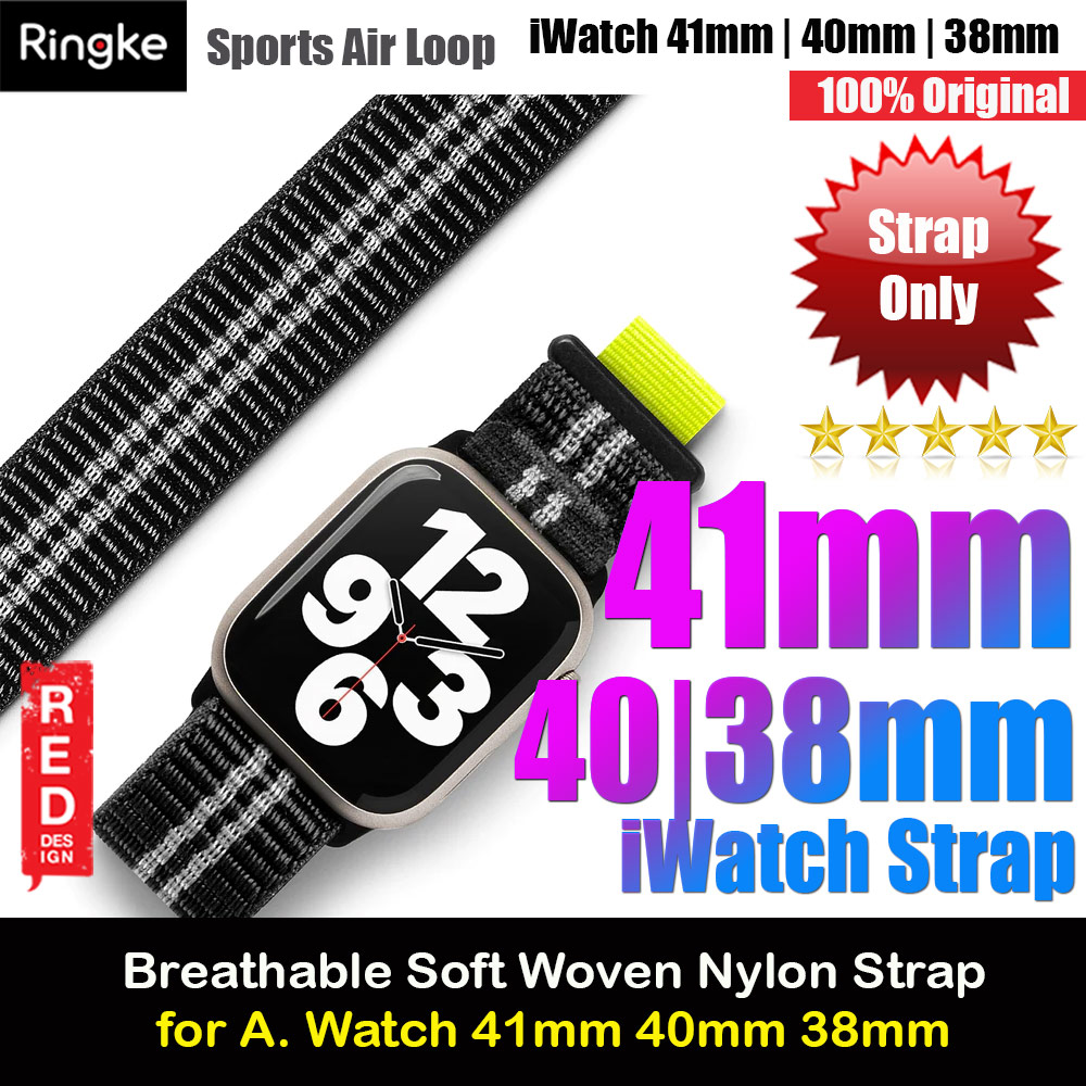 Picture of Ringke Sports Air Loop Breathable Woven Nylon Soft Weave Strap for Apple Watch Series 4 5 6 8 9 41mm 40mm 38mm (Black) Apple Watch 38mm- Apple Watch 38mm Cases, Apple Watch 38mm Covers, iPad Cases and a wide selection of Apple Watch 38mm Accessories in Malaysia, Sabah, Sarawak and Singapore 