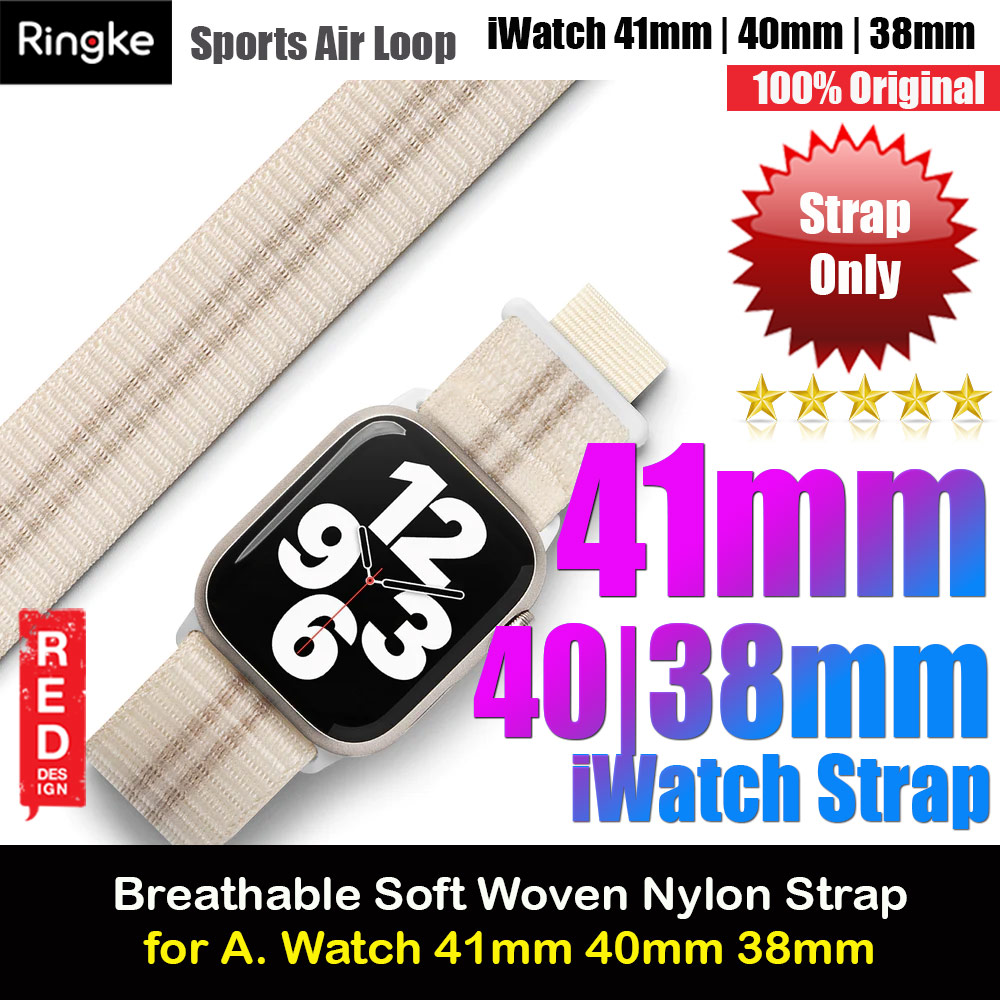 Picture of Ringke Sports Air Loop Breathable Woven Nylon Soft Weave Strap for Apple Watch Series 4 5 6 8 9 41mm 40mm 38mm (Cream) Apple Watch 38mm- Apple Watch 38mm Cases, Apple Watch 38mm Covers, iPad Cases and a wide selection of Apple Watch 38mm Accessories in Malaysia, Sabah, Sarawak and Singapore 