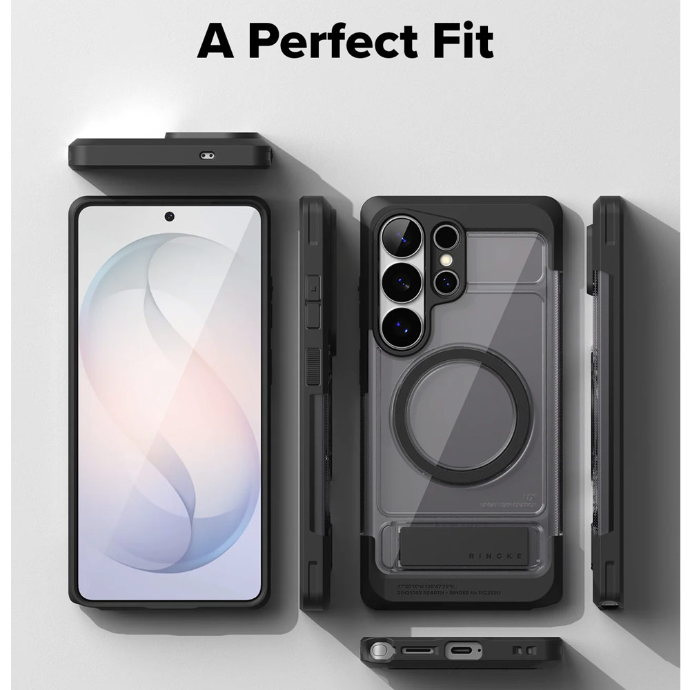 Picture of Samsung Galaxy S26 Ultra Case | Ringke UX Magnetic Heavy Duty Drop Protection Case with Kickstand for Samsung Galaxy S26 Ultra (Smoke Black)