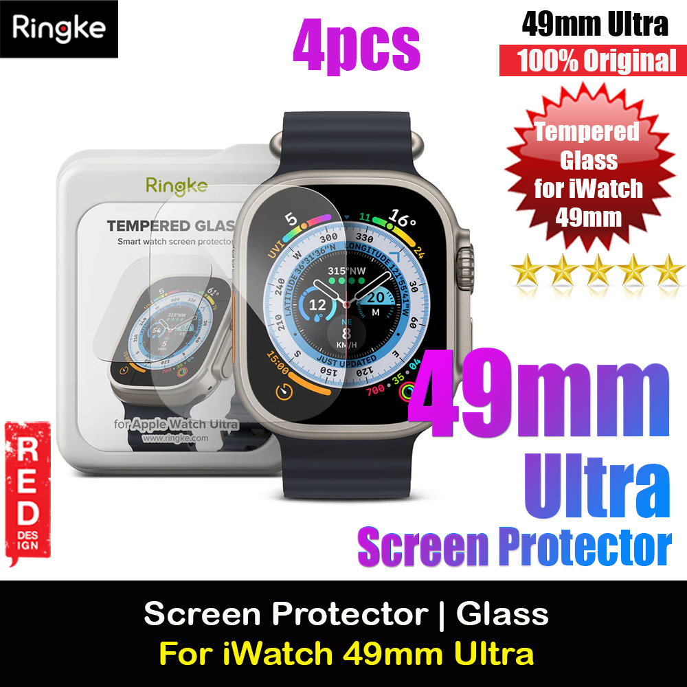 Picture of Ringke Tempered Glass Screen Protector for Apple Watch Series 8 49mm Ultra Case (4pcs) Apple Watch 49mm	Ultra- Apple Watch 49mm	Ultra Cases, Apple Watch 49mm	Ultra Covers, iPad Cases and a wide selection of Apple Watch 49mm	Ultra Accessories in Malaysia, Sabah, Sarawak and Singapore 