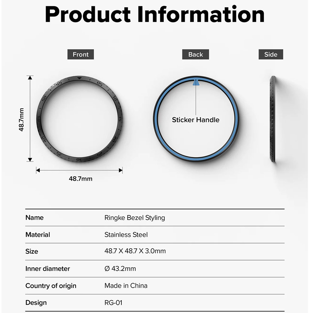 Picture of Garmin Forerunner 970  | Ringke Slim and Lightweight Design Stainless Steel Bezel for Garmin Forerunner 970 (RG01)