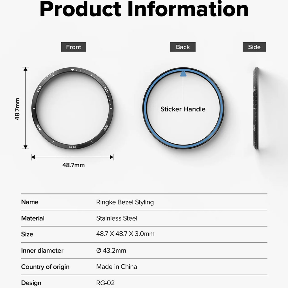 Picture of Garmin Forerunner 970  | Ringke Slim and Lightweight Design Stainless Steel Bezel for Garmin Forerunner 970 (RG02)
