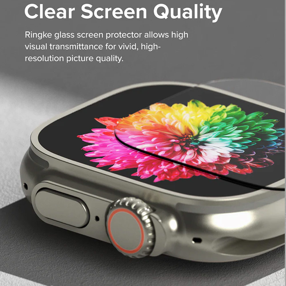 Picture of Apple Watch 49mm	Ultra Screen Protector | Ringke Bezel and Tempered Glass Screen Protector Combo for Apple Watch Series 8 Ultra 49mm (49-03 Graphite)