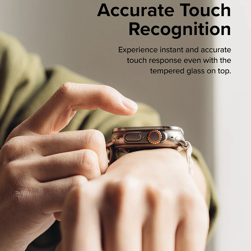 Picture of Apple Watch 49mm	Ultra Screen Protector | Ringke Bezel and Tempered Glass Screen Protector Combo for Apple Watch Series 8 Ultra 49mm (49-03 Graphite)