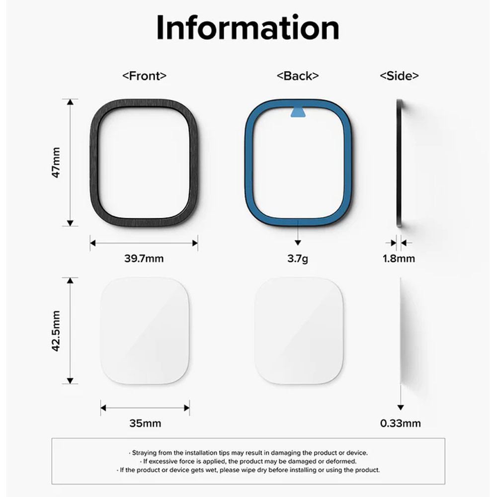 Picture of Apple Watch 49mm	Ultra Screen Protector | Ringke Bezel and Tempered Glass Screen Protector Combo for Apple Watch Series 8 Ultra 49mm (49-03 Graphite)