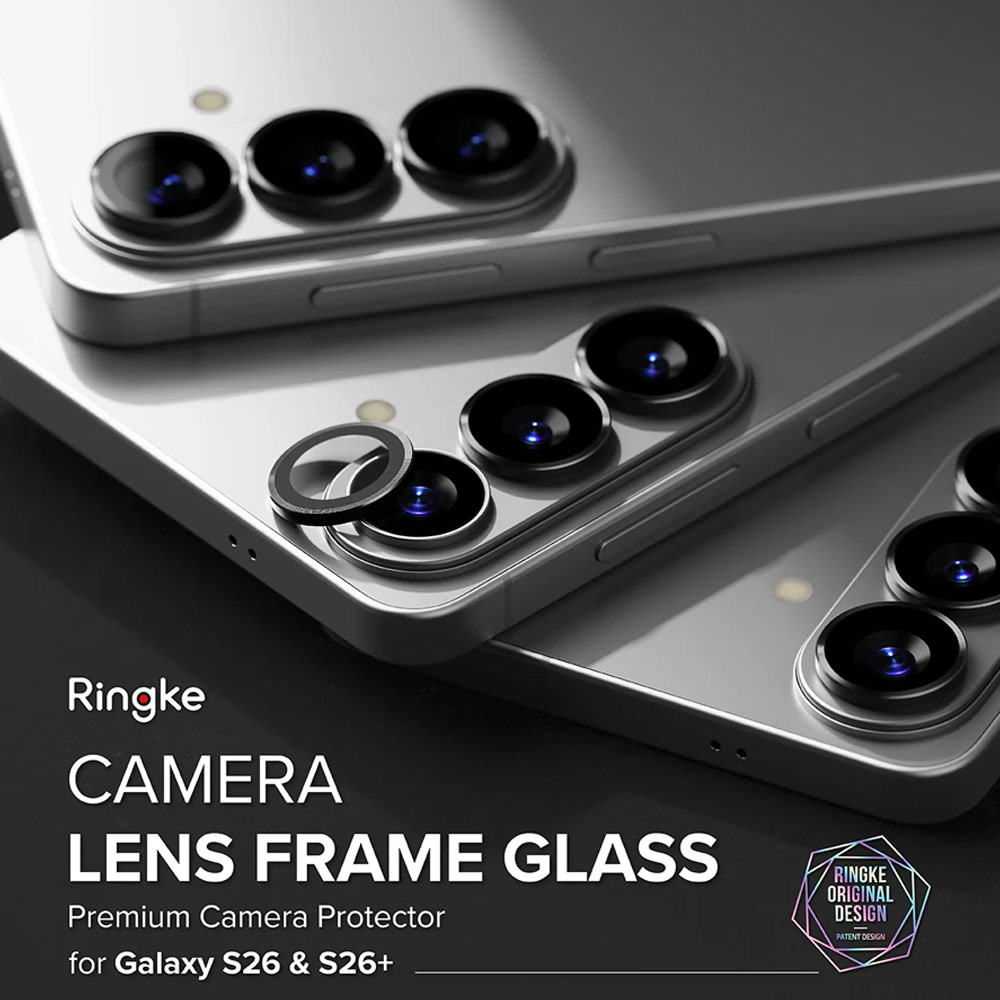 Picture of Samsung Galaxy S26  | Ringke Camera Lens Frame Glass Protector with Easy Installation for Samsung Galaxy S26 S26 Plus(Black)