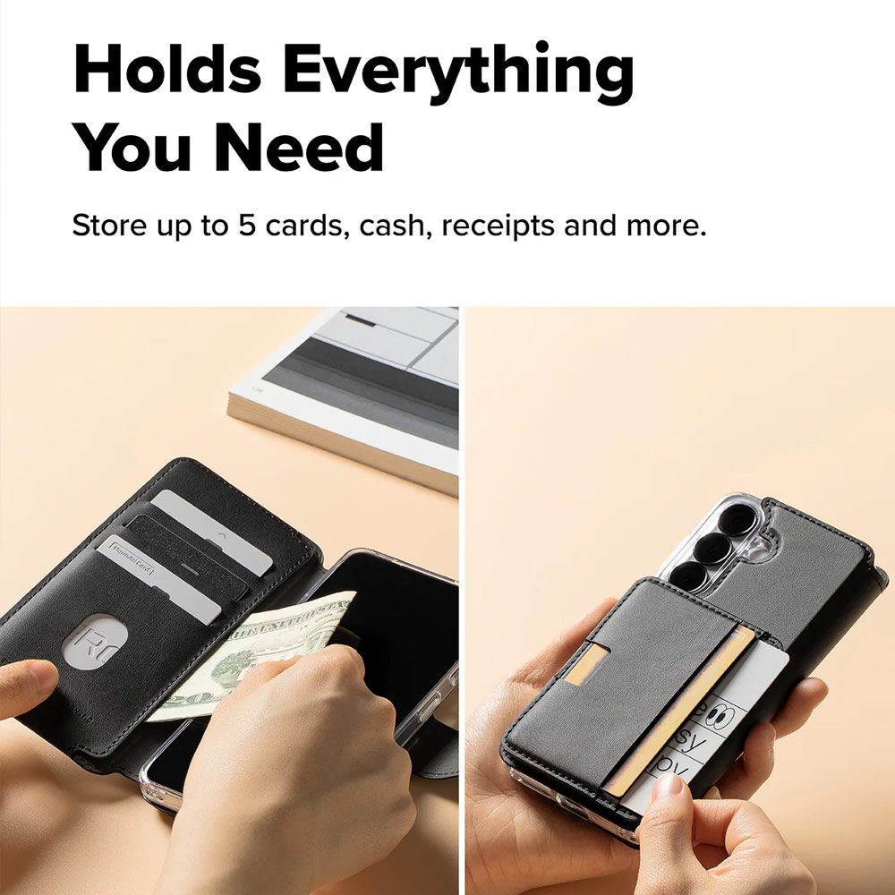 Picture of Samsung Galaxy S26 Plus | Ringke Folio Grip Wallet Magnetic Flip Cover Card Holder for Samsung Galaxy S26 Plus (Black)