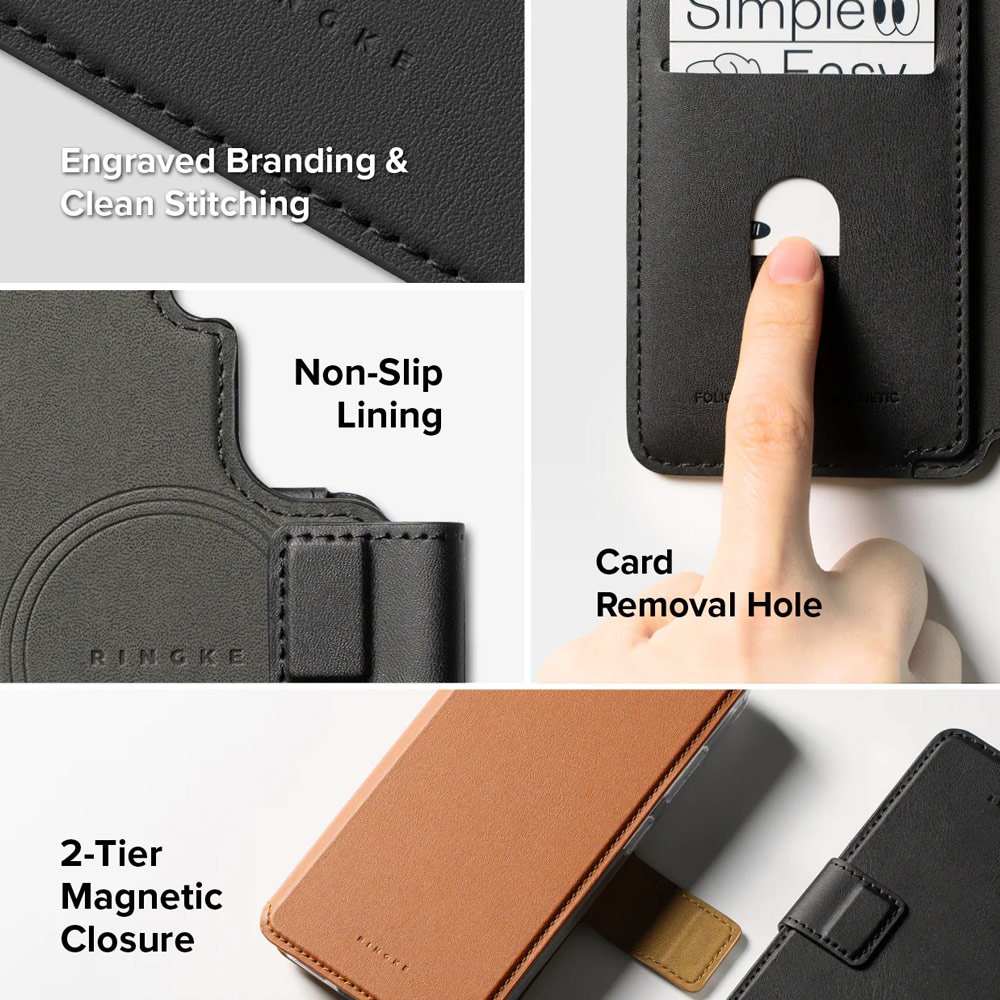 Picture of Samsung Galaxy S26 Plus | Ringke Folio Grip Wallet Magnetic Flip Cover Card Holder for Samsung Galaxy S26 Plus (Black)