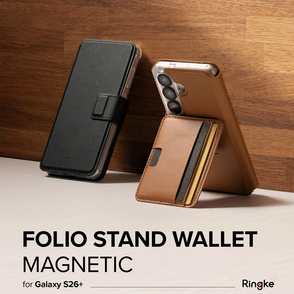 Picture of Samsung Galaxy S26 Plus | Ringke Folio Grip Wallet Magnetic Flip Cover Card Holder for Samsung Galaxy S26 Plus (Brown)