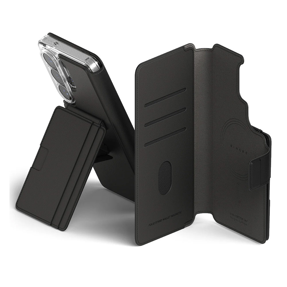 Picture of Samsung Galaxy S26 Ultra | Ringke Folio Grip Wallet Magnetic Flip Cover Card Holder for Samsung Galaxy S26 Ultra (Black)