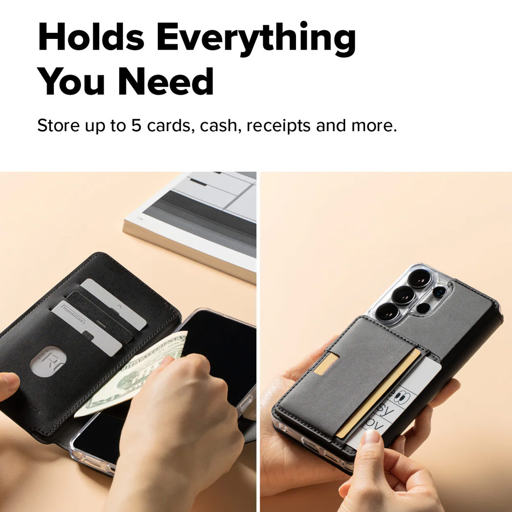 Picture of Samsung Galaxy S26 Ultra | Ringke Folio Grip Wallet Magnetic Flip Cover Card Holder for Samsung Galaxy S26 Ultra (Black)