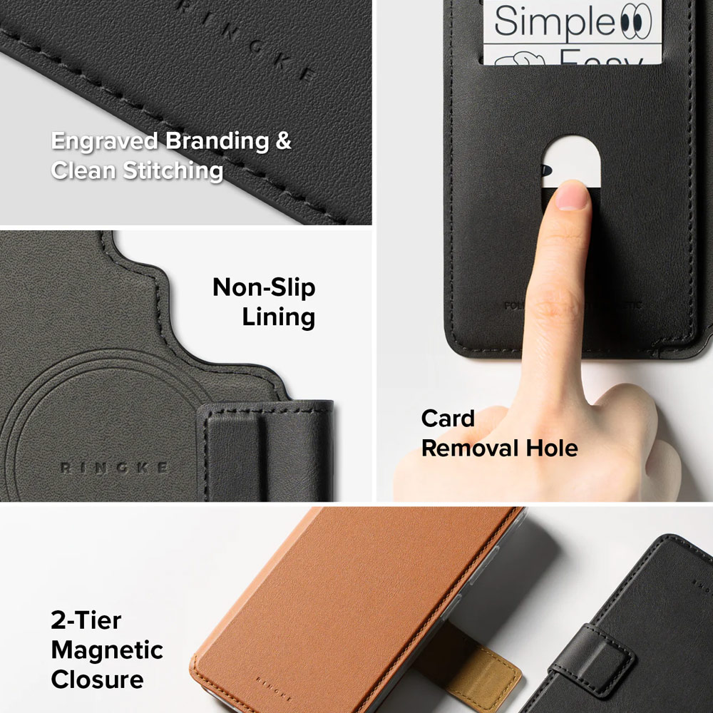 Picture of Samsung Galaxy S26 Ultra | Ringke Folio Grip Wallet Magnetic Flip Cover Card Holder for Samsung Galaxy S26 Ultra (Black)