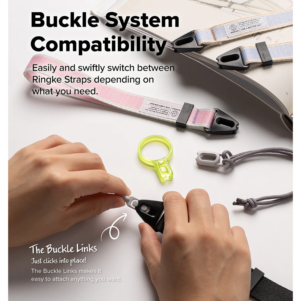 Picture of Ringke High density polyester Dual Hand Strap for Perfect for daily use traveling hiking smartphone Jisulife Portable Handheld Fan Strap (Cosmic Orange)