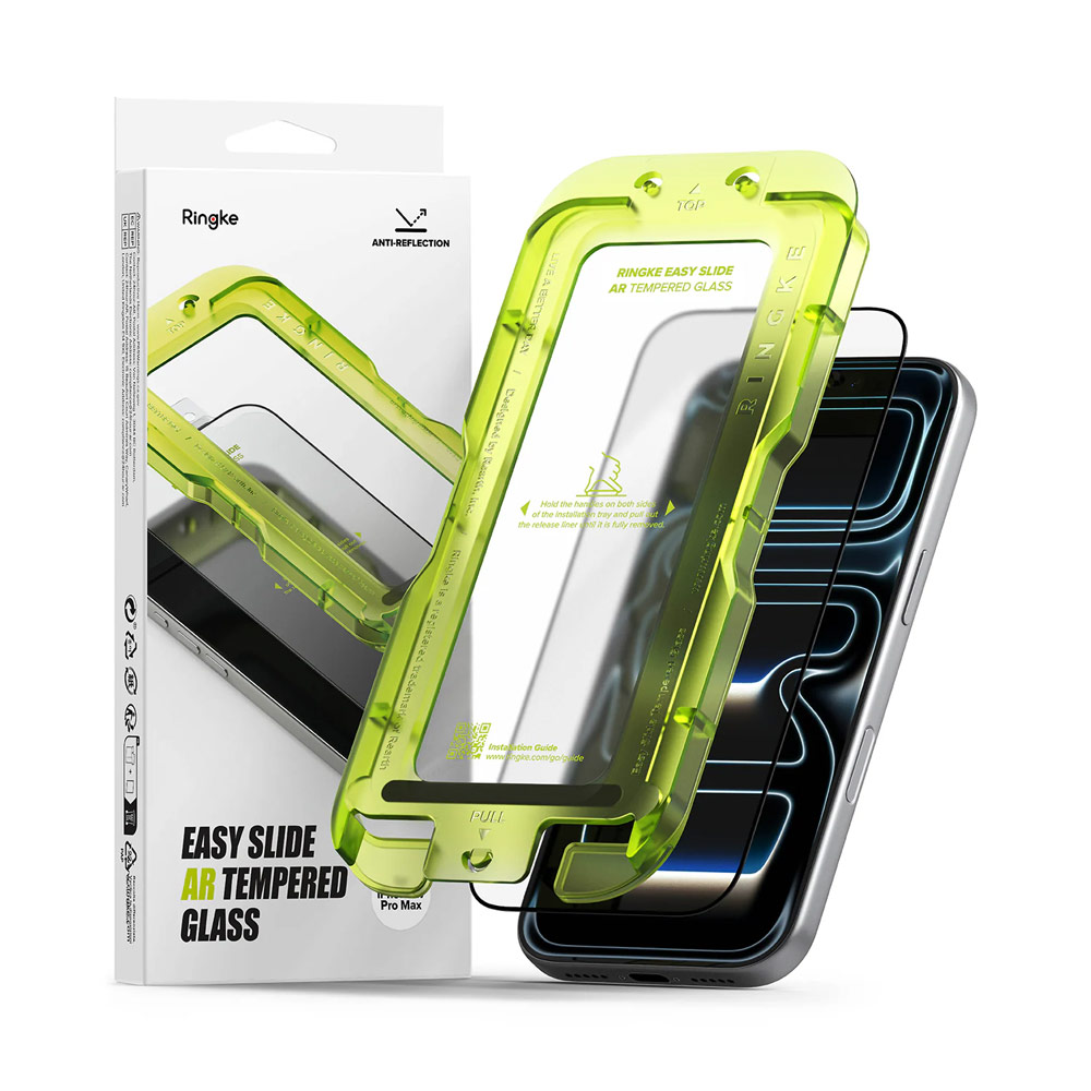 Picture of Apple iPhone 17 Pro 6.3 Screen Protector | Ringke Easy Slide Tempered Glass Screen Protector for iPhone 17 Pro Max 6.3 (Anti Reflection)