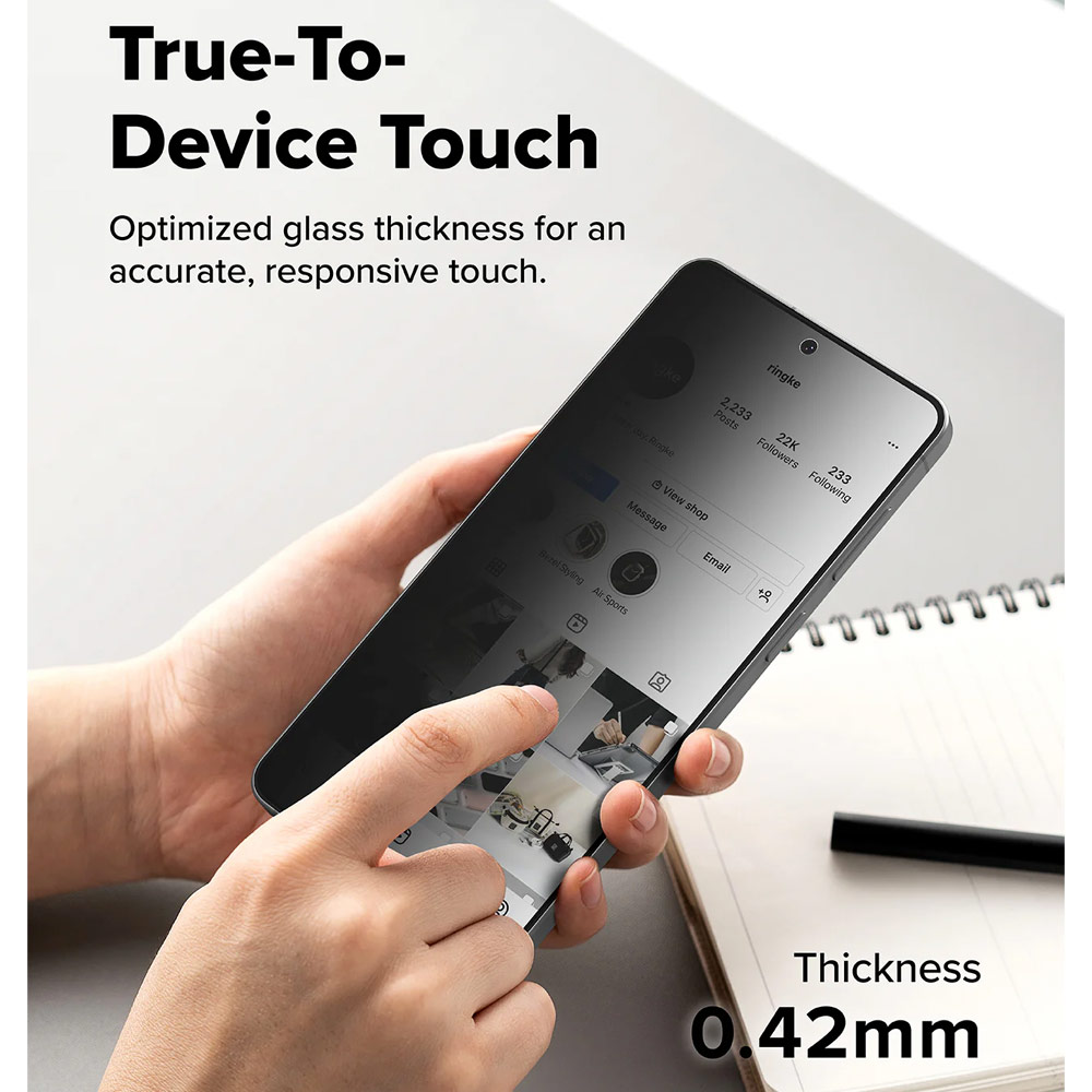 Picture of Samsung Galaxy S26 Plus Screen Protector | Ringke Easy Slide Tempered Glass Screen Protector for Samsung Galaxy S26 Plus (Privacy Anti Peep) 2pcs