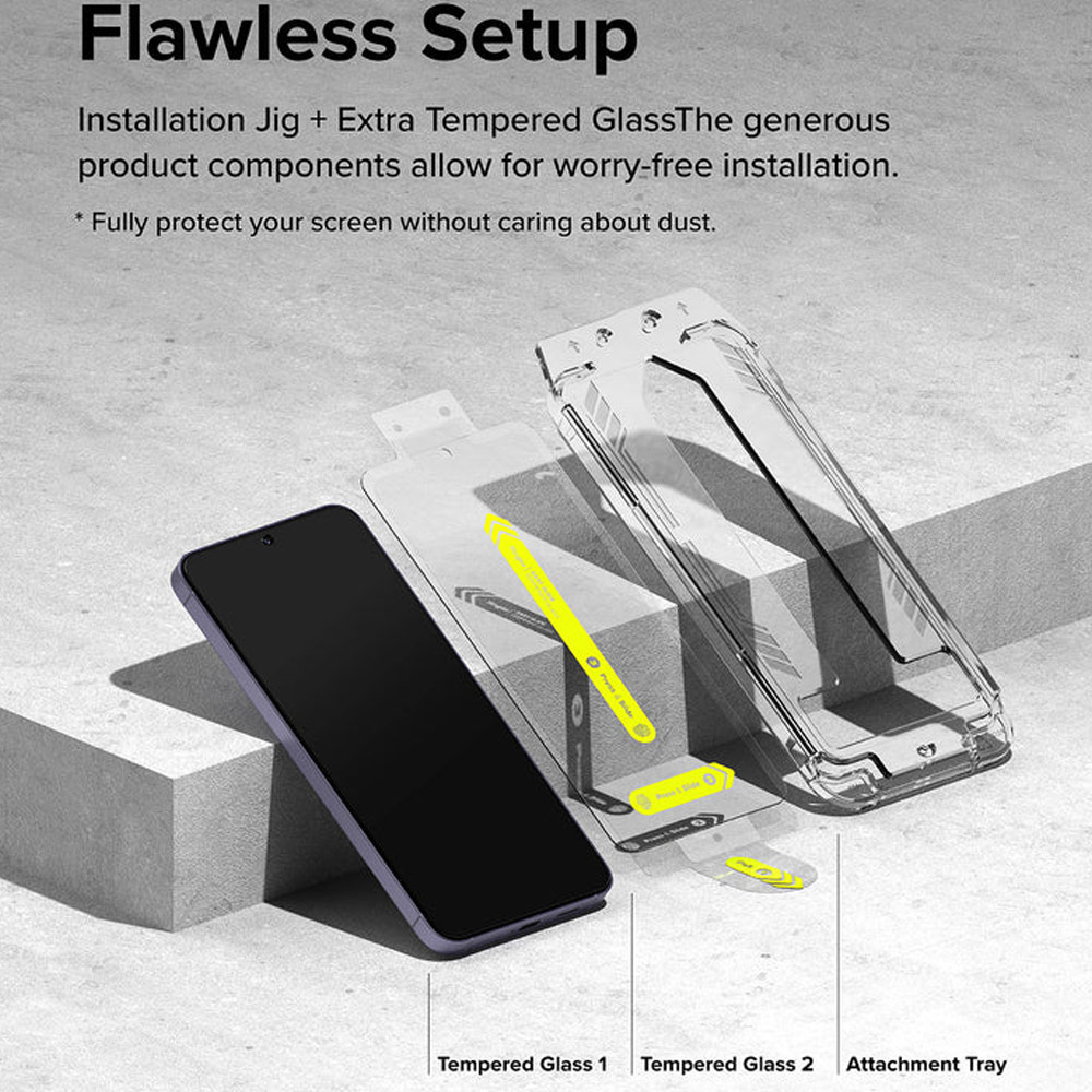 Picture of Samsung Galaxy S24 Plus Screen Protector | Ringke Easy Slide Tempered Glass Screen Protector for Samsung Galaxy S24 Plus (Clear) 2pcs