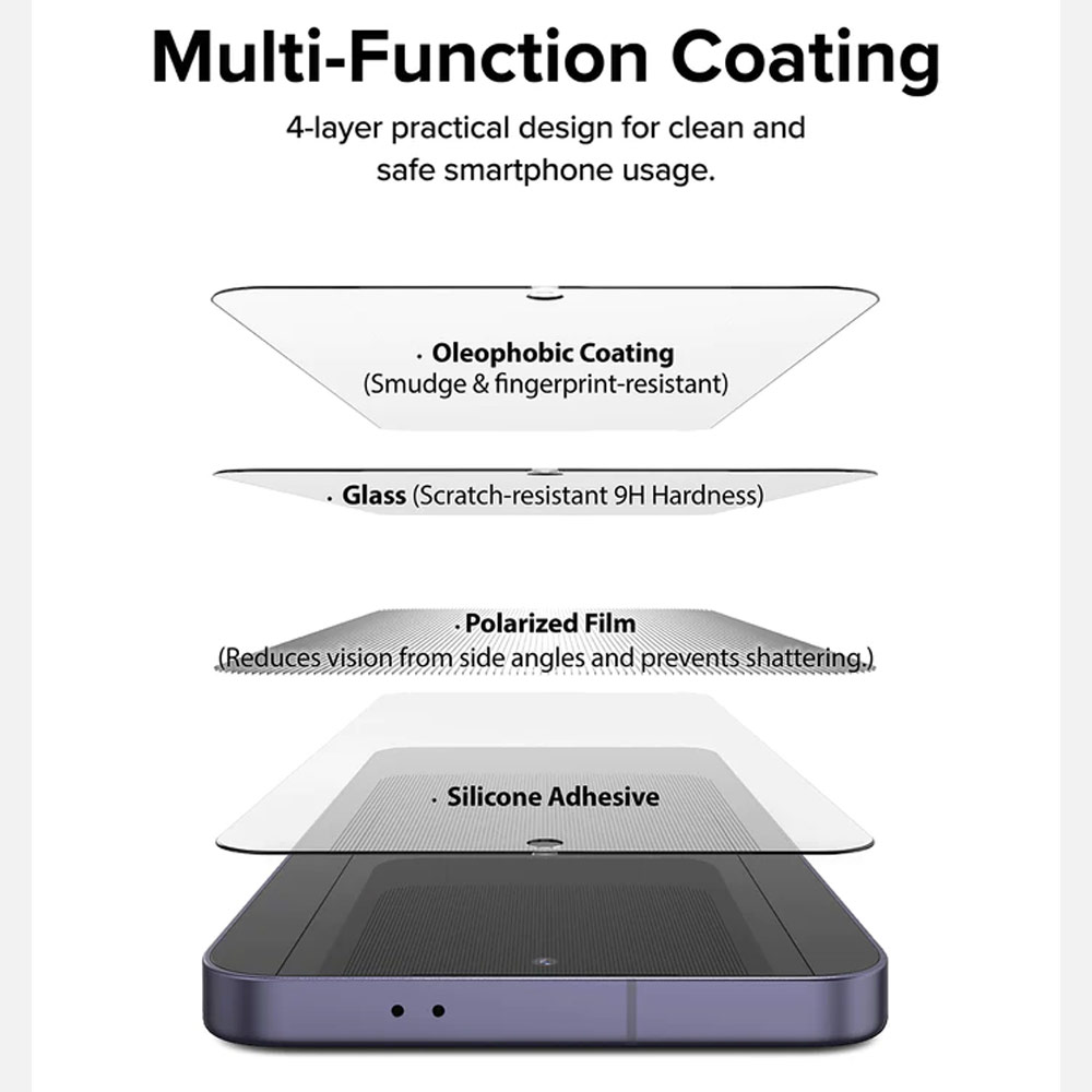 Picture of Samsung Galaxy S24 Screen Protector | Ringke Easy Slide Tempered Glass Screen Protector for Samsung Galaxy S24 (Privacy Anti Peep View) 2pcs