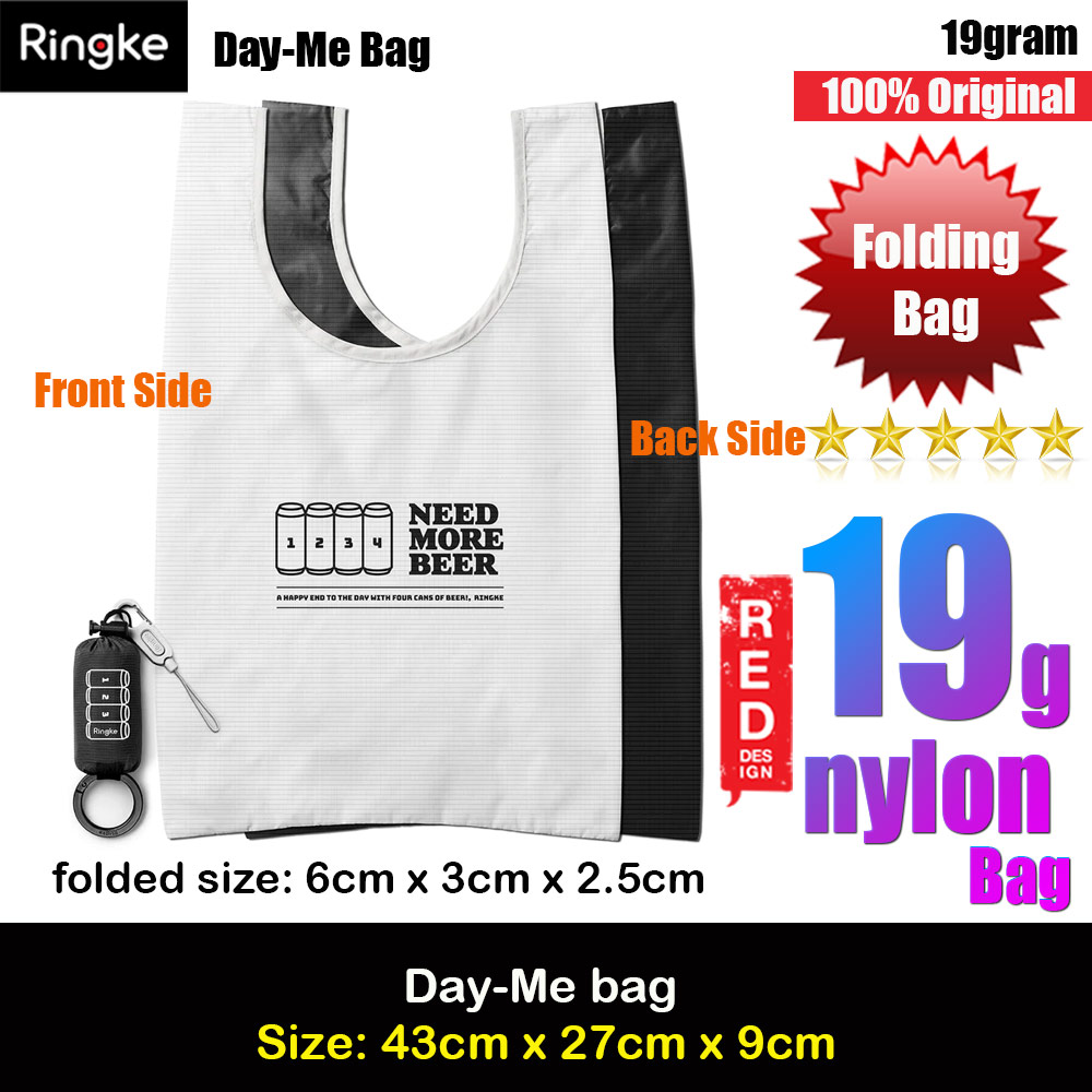 Picture of Ringke Day-Me Nylon Lightweight Easy Folding Hand Carry Bag (Need More Beer) Red Design- Red Design Cases, Red Design Covers, iPad Cases and a wide selection of Red Design Accessories in Malaysia, Sabah, Sarawak and Singapore 