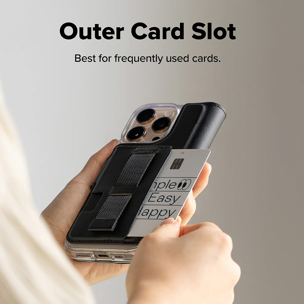 Picture of Apple iPhone 15 Plus 6.7  | Ringke Folio Grip Wallet Magnetic Flip Cover Card Holder for iPhone 16 Pro Max iPhone 16 Plus (Black)