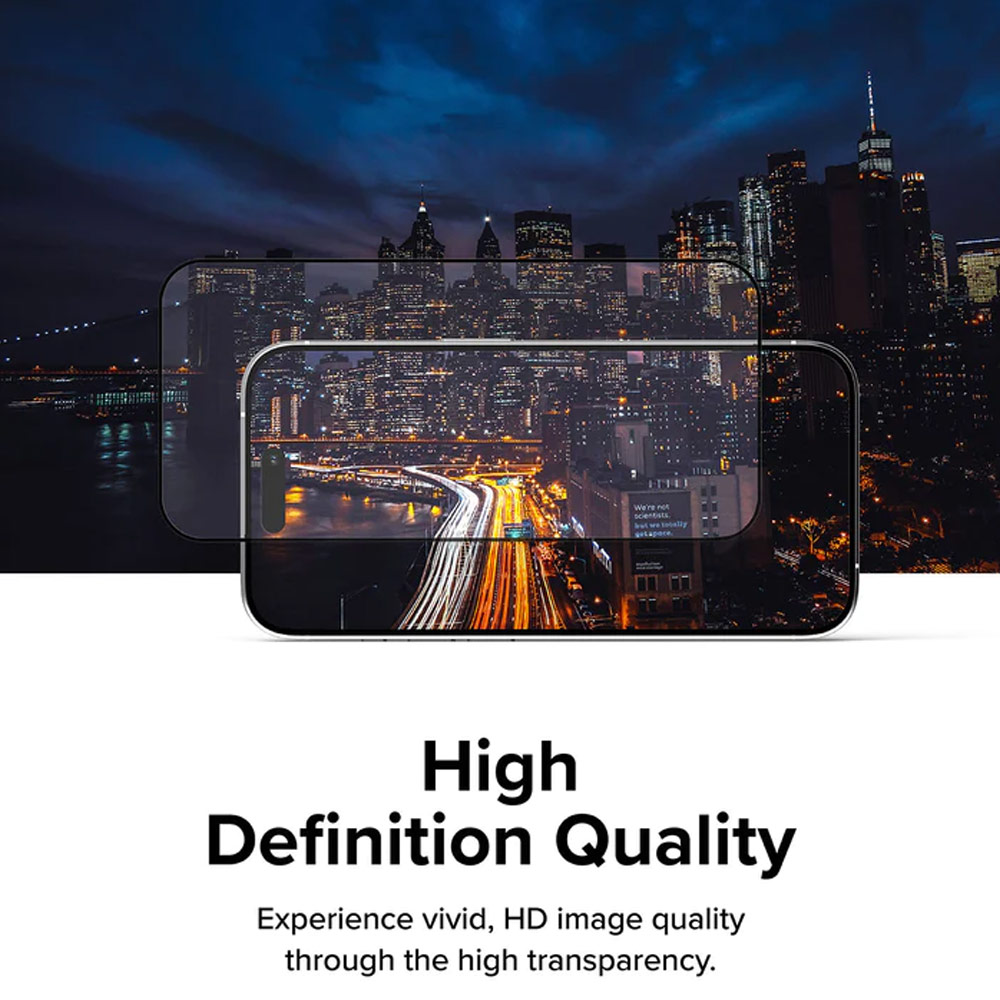 Picture of Apple iPhone 15 Pro 6.1 Screen Protector | Ringke Tempered Glass Full Cover Glass Screen Protector with Installation Jig Helper for iPhone 15 Pro 6.1 (Black)