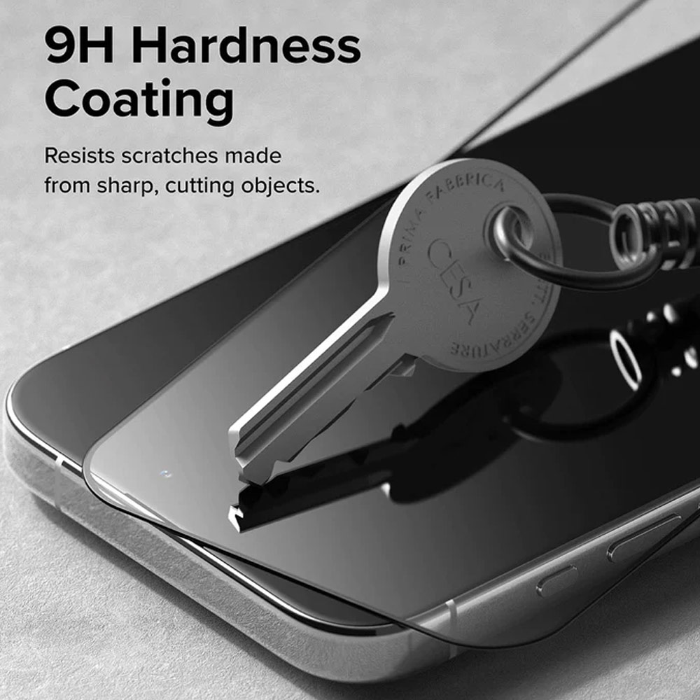 Picture of Apple iPhone 15 Pro 6.1 Screen Protector | Ringke Tempered Glass Full Cover Glass Screen Protector with Installation Jig Helper for iPhone 15 Pro 6.1 (Black)