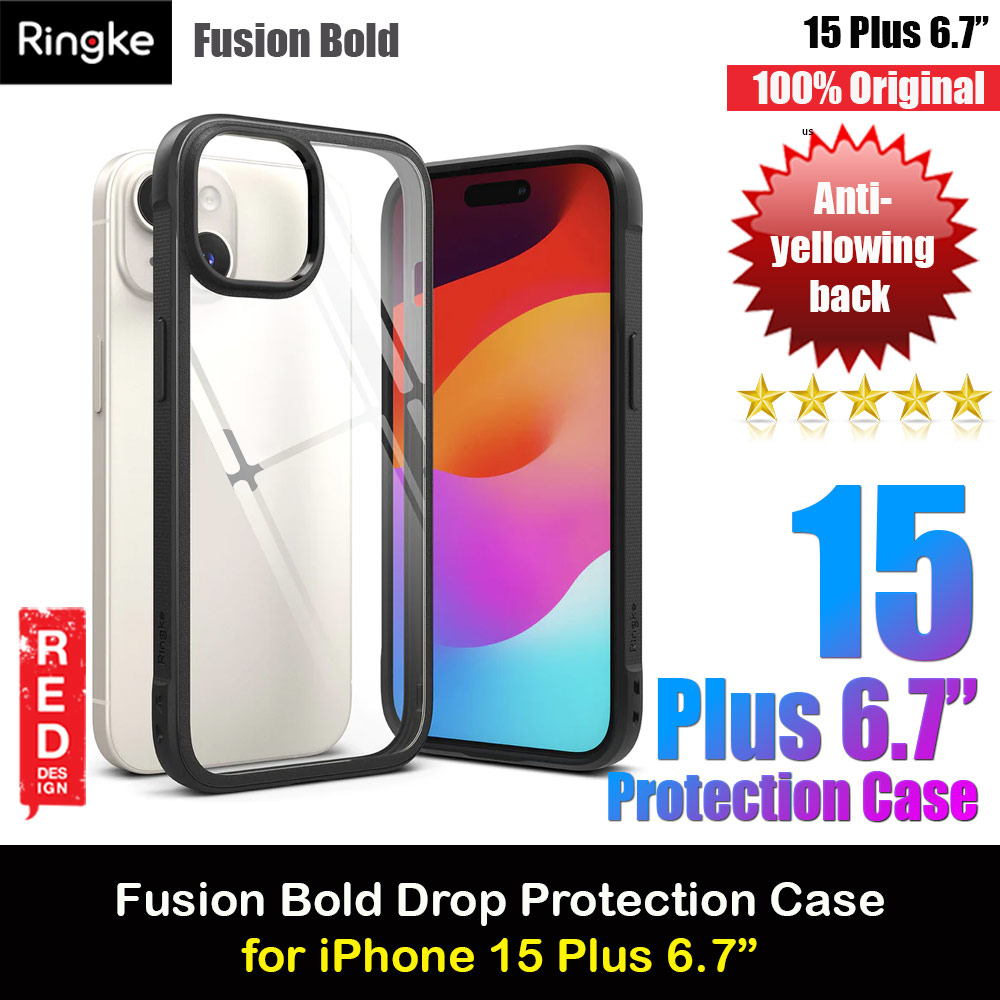 Picture of Ringke Fusion Bold Anti Yellow Back Plate Drop Protection Case for Apple iPhone 15 Plus 6.7 (Black) Apple iPhone 15 Plus 6.7- Apple iPhone 15 Plus 6.7 Cases, Apple iPhone 15 Plus 6.7 Covers, iPad Cases and a wide selection of Apple iPhone 15 Plus 6.7 Accessories in Malaysia, Sabah, Sarawak and Singapore 
