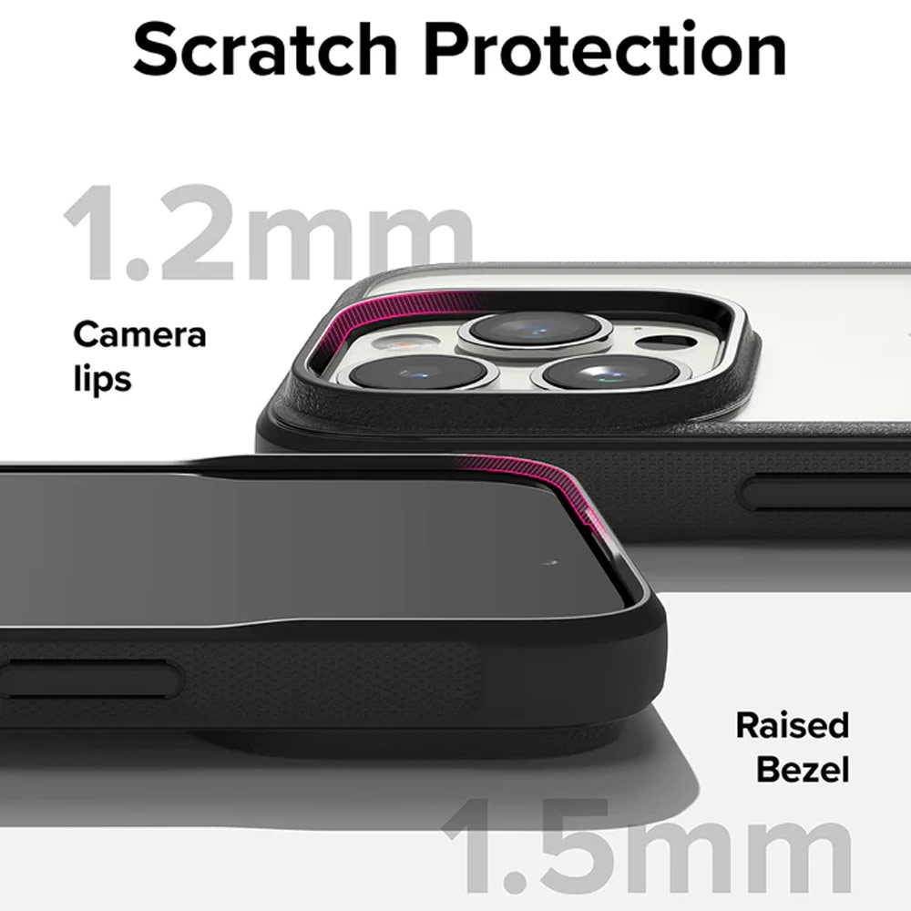 Picture of Apple iPhone 15 Pro 6.1 Case | Ringke Fusion Bold Anti Yellow Back Plate Drop Protection Case for Apple iPhone 15 Pro 6.1 (Matte Black)