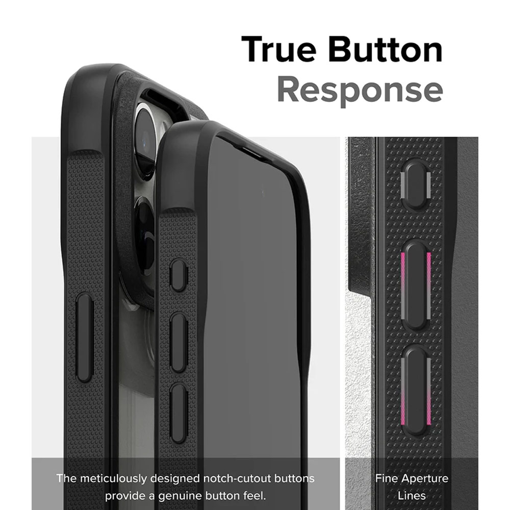 Picture of Apple iPhone 15 Pro 6.1 Case | Ringke Fusion Bold Anti Yellow Back Plate Drop Protection Case for Apple iPhone 15 Pro 6.1 (Matte Black)