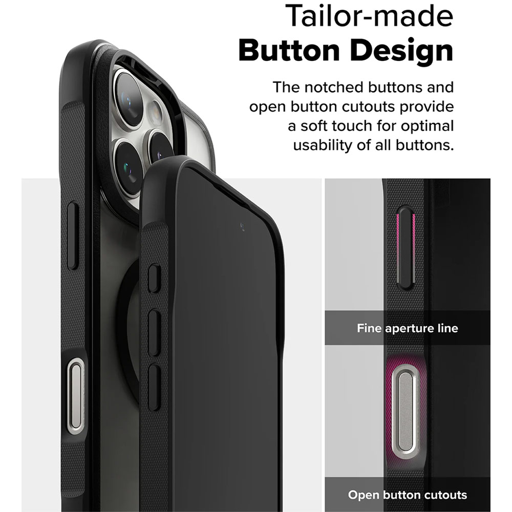 Picture of Apple iPhone 16 Pro Max 6.9 Case | Ringke Fusion Bold Magnetic Anti Yellow Back Plate Drop Protection Case for iPhone 16 Pro Max 6.9 (Matte Black)