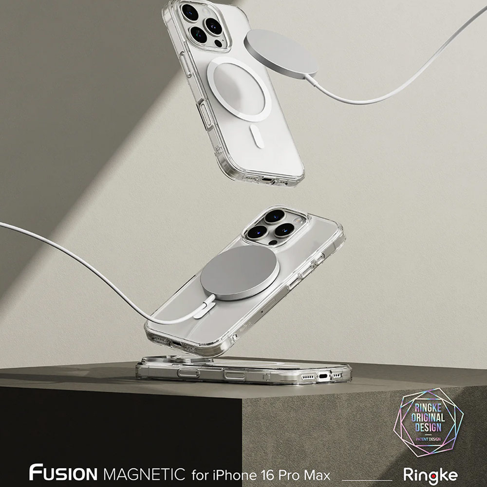 Picture of Apple iPhone 16 Pro Max 6.9 Case | Ringke Fusion Magnetic Slim Drop Protection Case Magsafe Compatible for  iPhone 16 Pro Max 6.9 (Clear)
