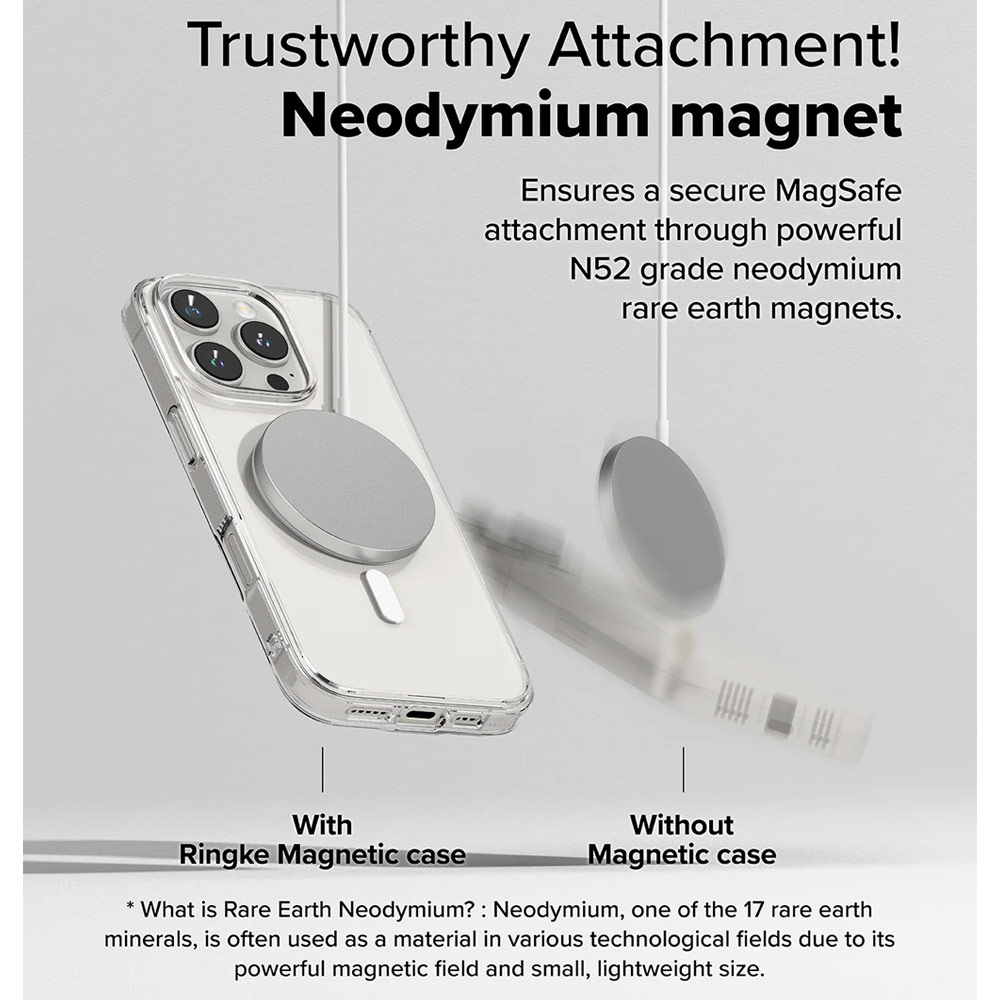 Picture of Apple iPhone 16 Pro Max 6.9 Case | Ringke Fusion Magnetic Slim Drop Protection Case Magsafe Compatible for  iPhone 16 Pro Max 6.9 (Clear)