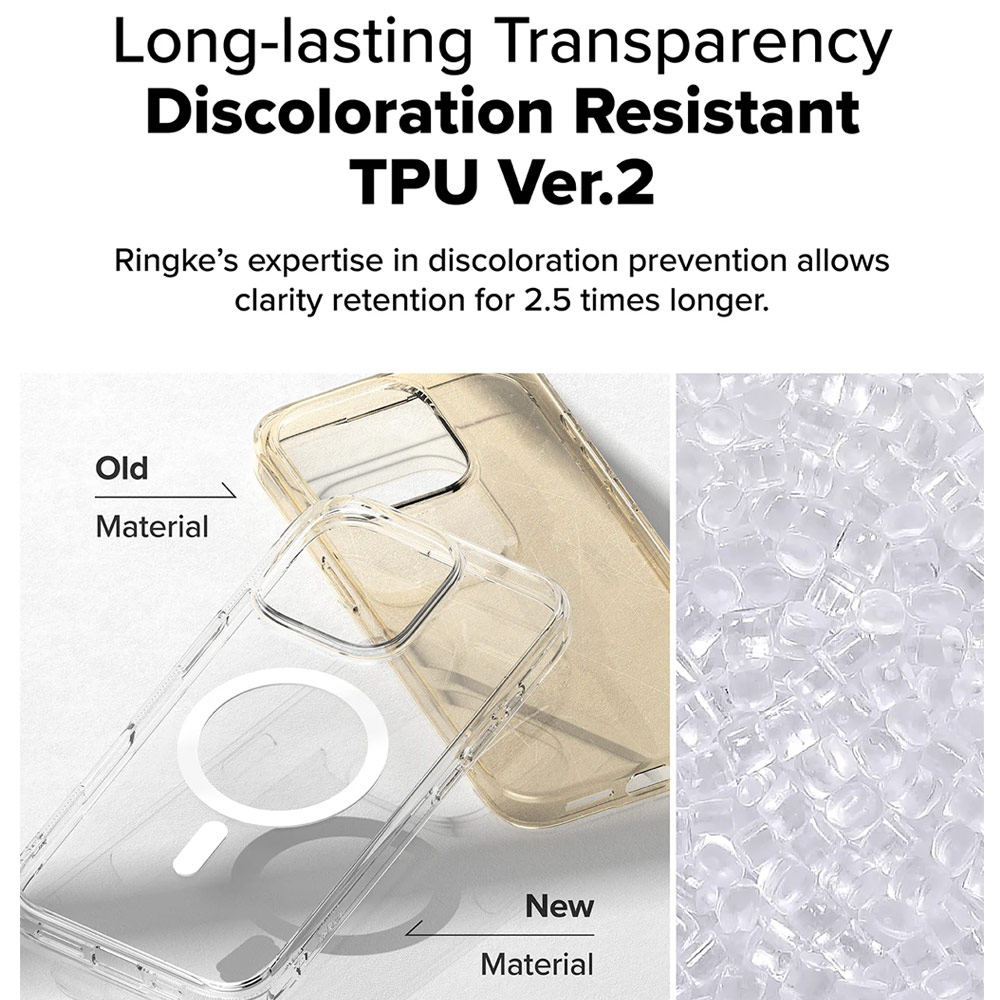 Picture of Apple iPhone 16 Pro Max 6.9 Case | Ringke Fusion Magnetic Slim Drop Protection Case Magsafe Compatible for  iPhone 16 Pro Max 6.9 (Clear)