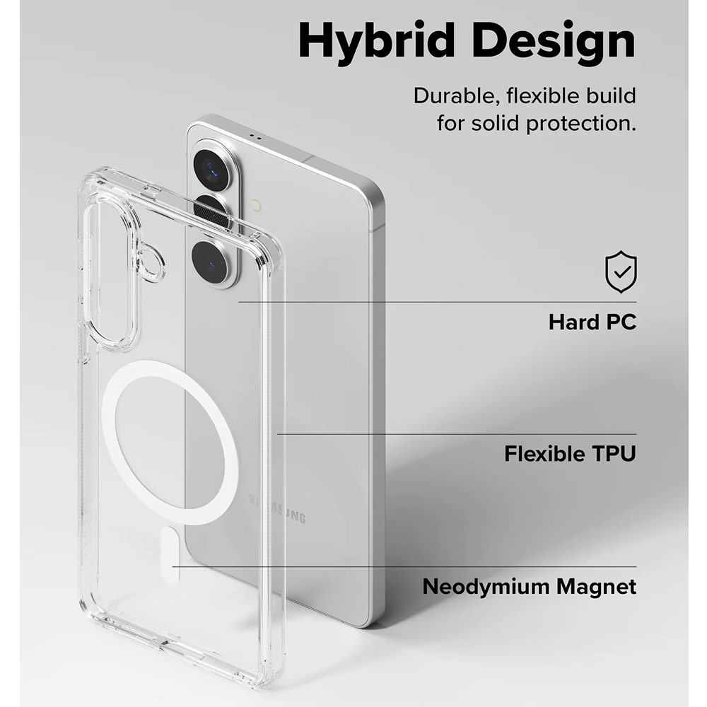 Picture of Samsung Galaxy S26 Plus Case | Ringke Fusion Magnetic Transparent Protection Case for Samsung Galaxy S26 Plus (Clear)