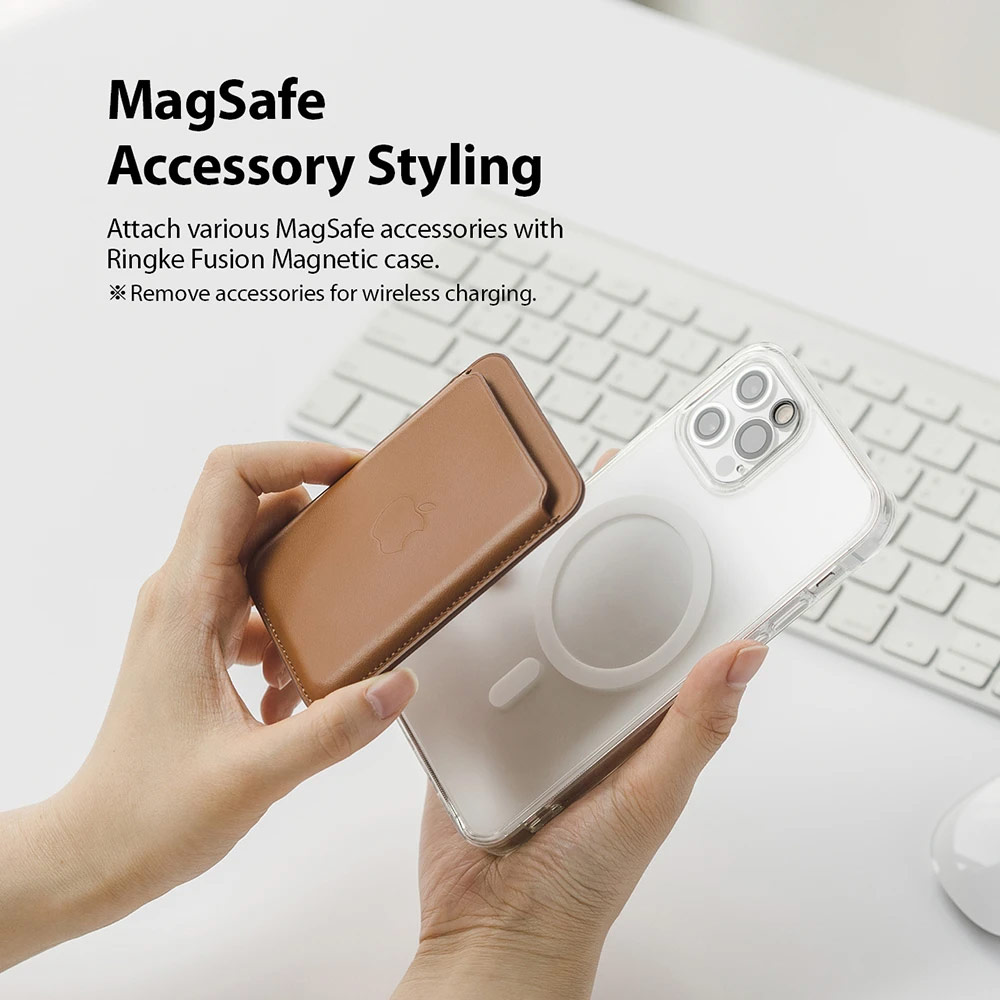 Picture of Apple iPhone 12 6.1 Case | Ringke Fusion Magnetic Protection Case for iPhone 12 iPhone 12 Pro 6.1 (Matte Clear)