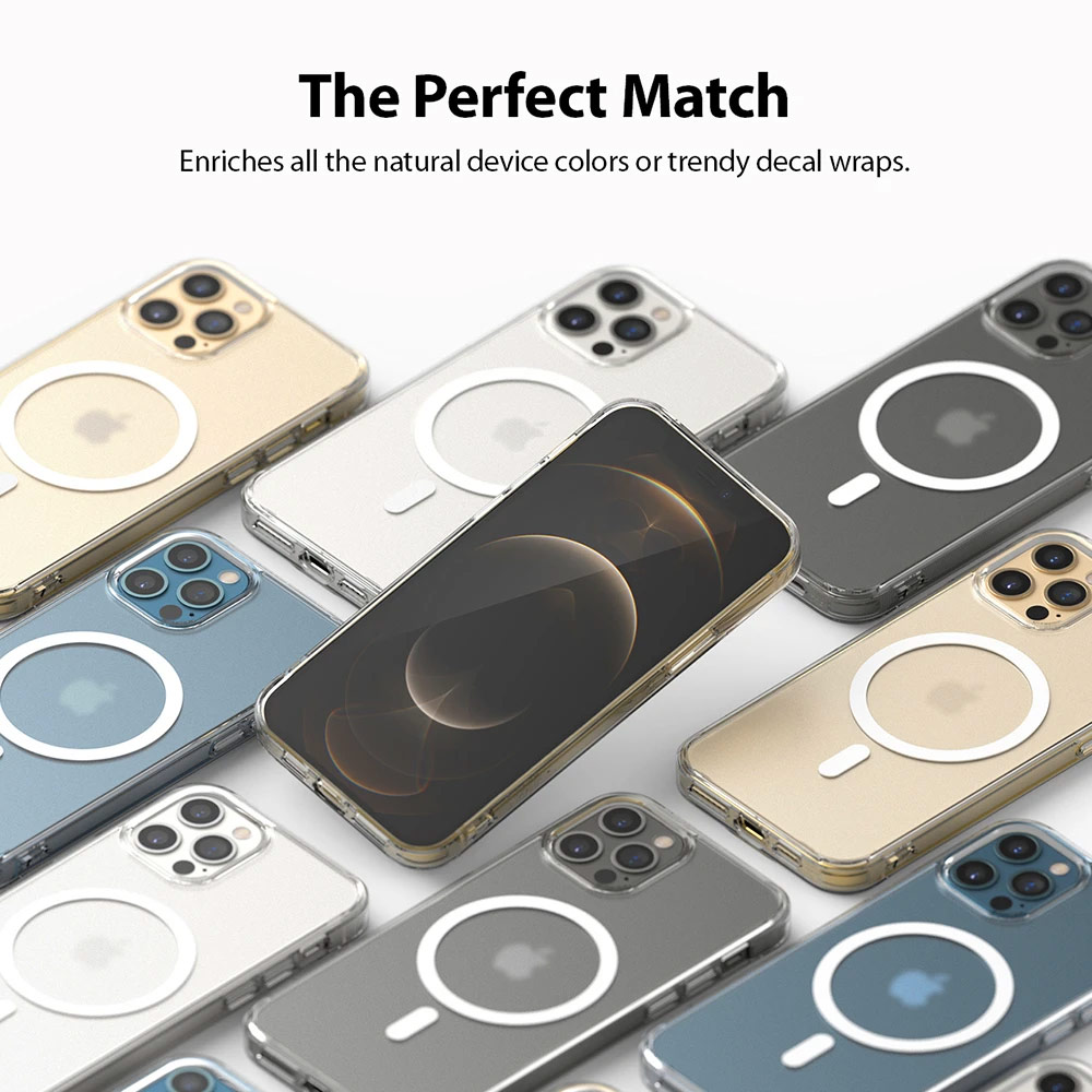 Picture of Apple iPhone 12 6.1 Case | Ringke Fusion Magnetic Protection Case for iPhone 12 iPhone 12 Pro 6.1 (Matte Clear)