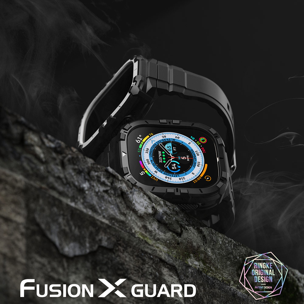 Picture of Apple Watch 49mm	Ultra Case | Ringke Fusion X Guard Sporty Case and Strap for Apple Watch Series 8 49mm Ultra Case (Black)