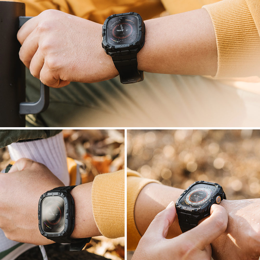 Picture of Apple Watch 49mm	Ultra Case | Ringke Fusion X Guard Sporty Case and Strap for Apple Watch Series 8 49mm Ultra Case (Black)